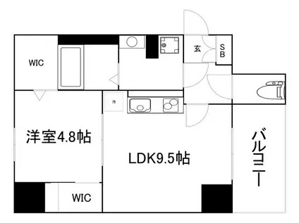 アビエール松屋町(1LDK/5階)の間取り写真