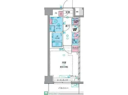 ジェノヴィアお花茶屋IIスカイガーデン(1K/3階)の間取り写真