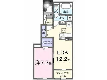 ピア・テラヤマ(1LDK/1階)の間取り写真
