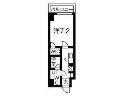 プレール・ドゥーク菊川(1K/4階)の間取り写真