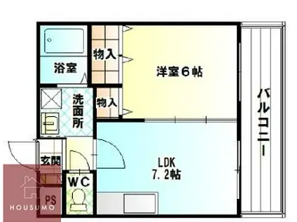 パレス東洋小松館(1DK/5階)の間取り写真