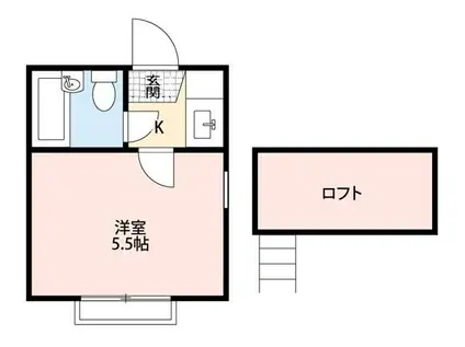 コーポ巣鴨B棟(1K/2階)の間取り写真