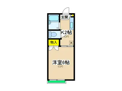 シティハウス細井(1K/1階)の間取り写真