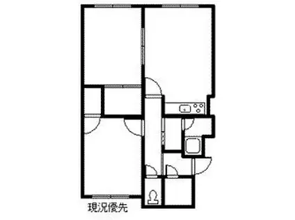 新都ハイツ レジェ(2DK/2階)の間取り写真
