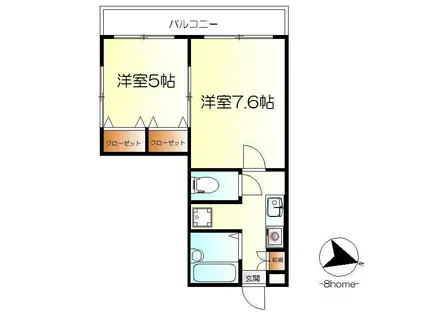 リンデンバーム(2K/3階)の間取り写真