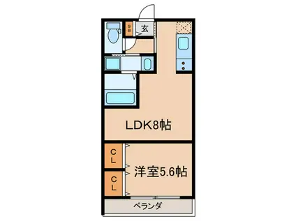 MAISON DU ALPHA(1LDK/1階)の間取り写真