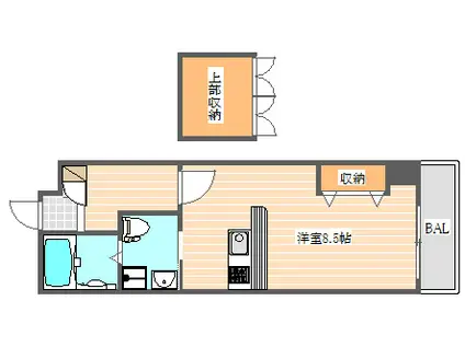 NO.67 BENEFIT 21 博多(1K/8階)の間取り写真