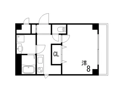 ブリランテ住吉(1K/1階)の間取り写真