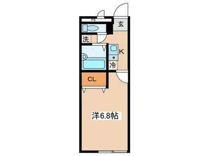 アムル富士汐入(1K/2階)の間取り写真