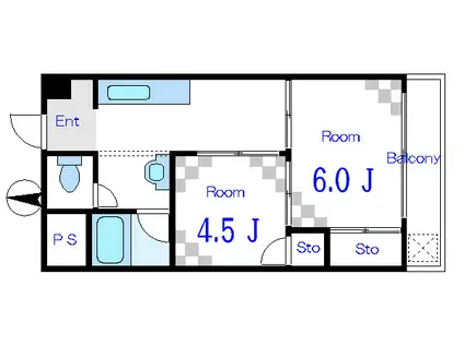 佐藤ハイツ(2K/2階)の間取り写真