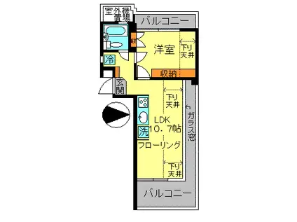 Dクレスト(1LDK/3階)の間取り写真