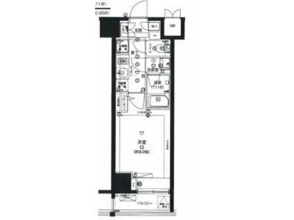 ハーモニーレジデンス錦糸町001(1K/8階)の間取り写真