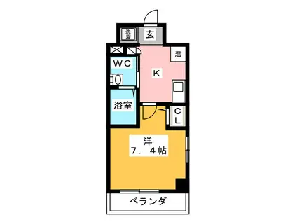 アクシーズタワー浦和岸町II(1K/4階)の間取り写真