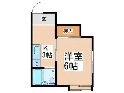 光栄ハイツ(1K/1階)の間取り写真