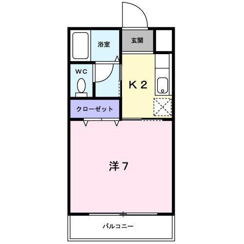 ティアラ(1K/2階)の間取り写真