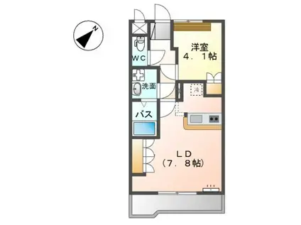 アップステージ I(1LDK/2階)の間取り写真