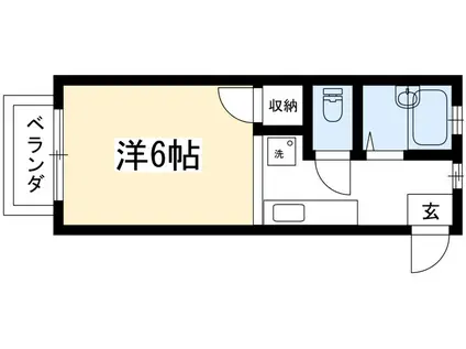 プレジール・ウエダ(1K/1階)の間取り写真