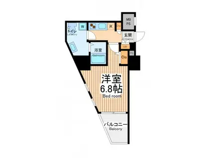 ビーピーアールレジデンス町田(1K/9階)の間取り写真