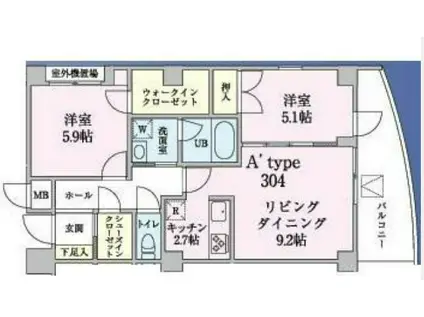 プラティーヌ(2LDK/1階)の間取り写真
