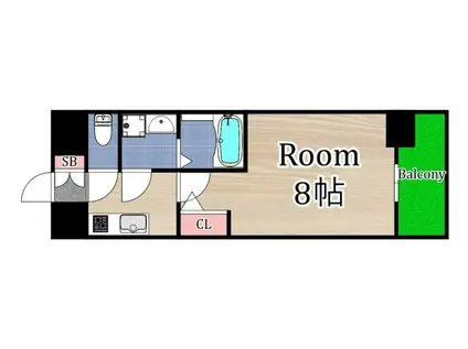 エスリード大阪グランフォート(1K/6階)の間取り写真