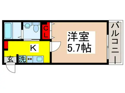 エバーグリーン行徳(1K/3階)の間取り写真