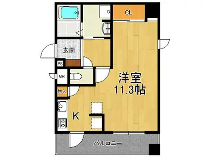 有恒五番館(ワンルーム/2階)の間取り写真