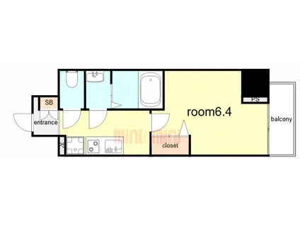 CREST TAPP DITA 神戸西パークフロント(1K/15階)の間取り写真