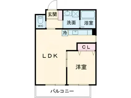 プレミール小野王子町(1LDK/3階)の間取り写真