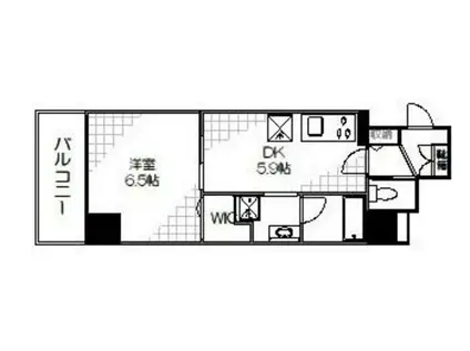 タイガーアパートメント(1DK/6階)の間取り写真