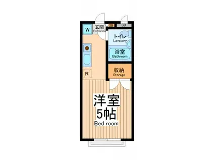 スカイコート矢部(ワンルーム/3階)の間取り写真