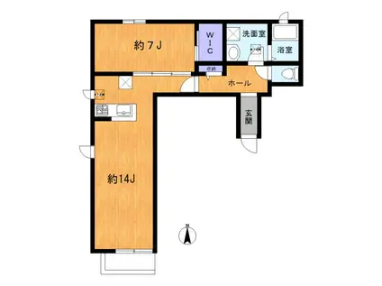 ラトリエ・ポッシュ(1LDK/1階)の間取り写真