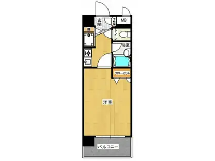 ライオンズプラザ博多駅南(1K/2階)の間取り写真