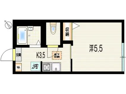 セードル和泉(1K/1階)の間取り写真