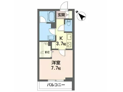 シャーメゾン松阪中央(1K/3階)の間取り写真