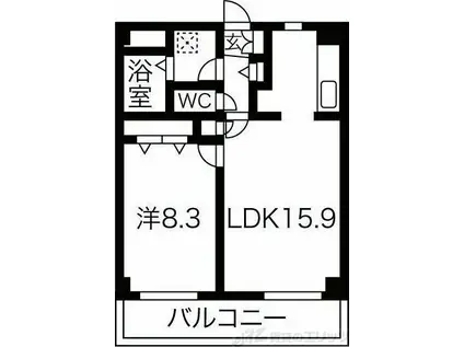 ルミネソレイユIII(1LDK/3階)の間取り写真