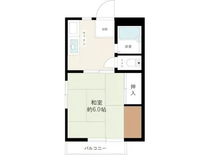 グリーンハイツ(1K/1階)の間取り写真