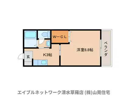 パーシモン館(1K/1階)の間取り写真