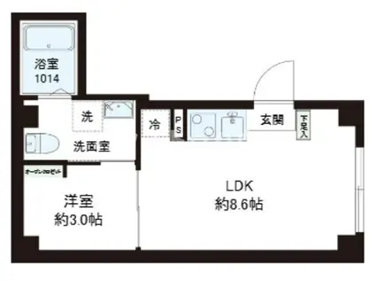 レピュア十条レジデンスII(1LDK/1階)の間取り写真