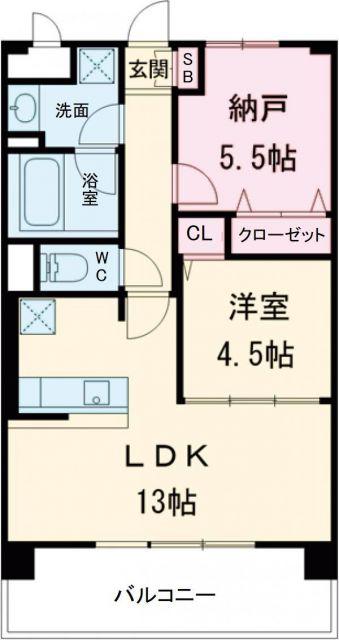 アトリエール堺寺地町(2LDK/2階)の間取り写真