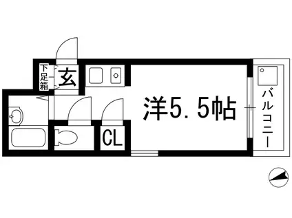 ワークヒルズ門戸(ワンルーム/2階)の間取り写真
