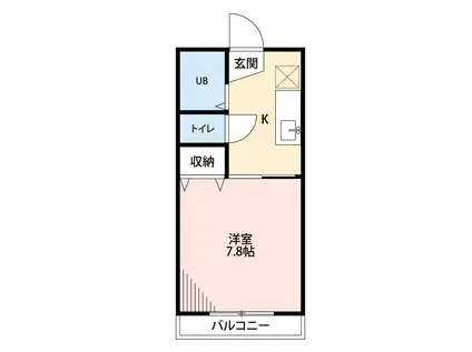 おれんじハウス(1K/2階)の間取り写真