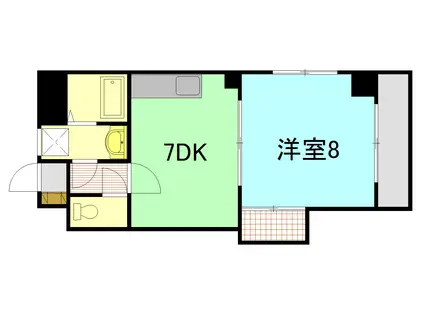 NAOビル(1DK/2階)の間取り写真