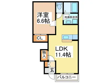 ベビーズブレス(1LDK/1階)の間取り写真