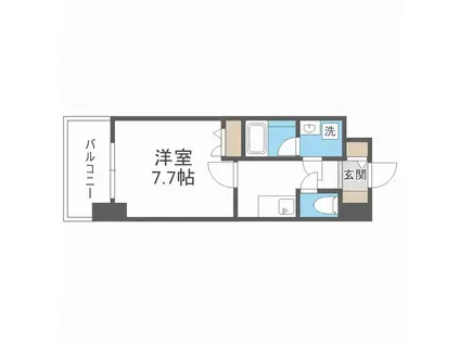 LA DOUCEUR九条(1K/6階)の間取り写真