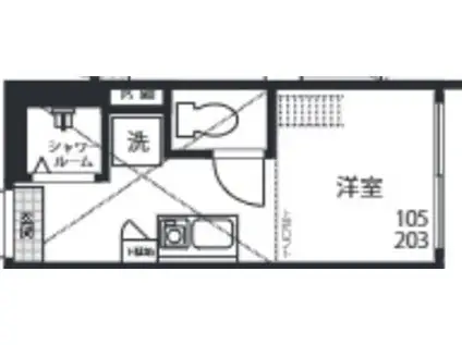COCOON中目黒(ワンルーム/1階)の間取り写真