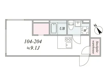 TRIAS547(1DK/1階)の間取り写真