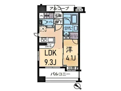 グローベル ザ・スイート横浜 D(1LDK/4階)の間取り写真