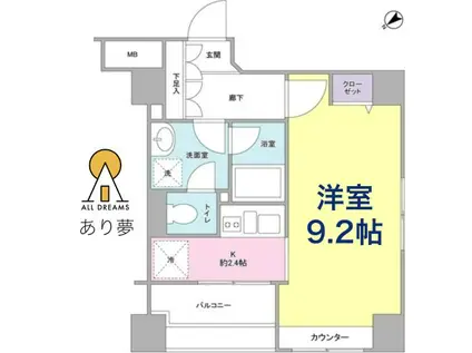 A K レジデンス(ワンルーム/6階)の間取り写真