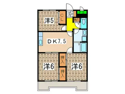 セミーランドヒル(3DK/4階)の間取り写真