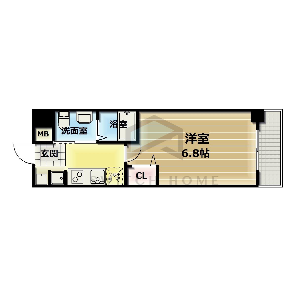 Mプラザ小阪駅前(1K/8階)の間取り写真